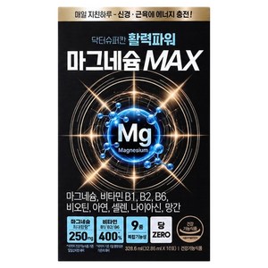 닥터슈퍼칸 활력파워 마그네슘 MAX 젖산마그네슘 식약처인증 250mg, 4박스, 10회분