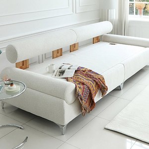 끌레오 국내제작 팡스 4인용 패브릭 흙소파 온열 온돌 옥돌 황토볼 소파베드 흙침대 CL465, 01_아이보리