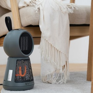 바툼 듀얼히터 카본 히터 미니온풍기 전기히터, 차콜그레이