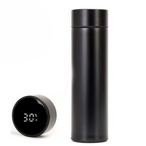 감성리빙 스마트 온도표시 보온 보냉 텀블러, 1개, 500ml, 블랙