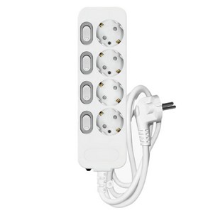 개별스위치 고용량 4구 멀티탭 3500W 과부하차단, 1개, 4구 화이트, 1.5m