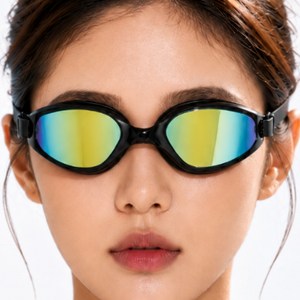 벤조아 김서림 방지 물안경 편안한 밀착 수경, 1개, 블랙 미러
