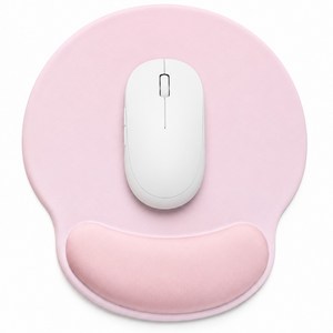 루하무드 미끄럼방지 마우스패드 폭신 쿠션 손목 받침대, 1개, 핑크