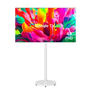 무빙큐빅스 스마트 43인치 FHD 삼탠바이미 X1시리즈 화이트에디션 셋트 이동식 tv 거치대 스탠바이미 삼텐 중소바이미, 방문설치, 스탠드형, 109cm/43인치