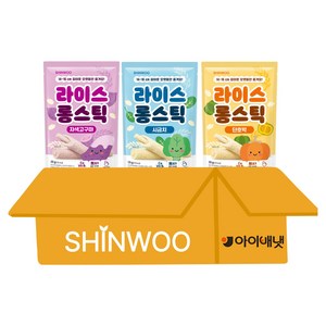 [아이배냇]롱떡뻥 신우 라이스롱스틱 3종 자색고구마 1봉+단호박 1봉+시금치 1봉, 자색고구마/시금치/단호박, 35g, 1세트
