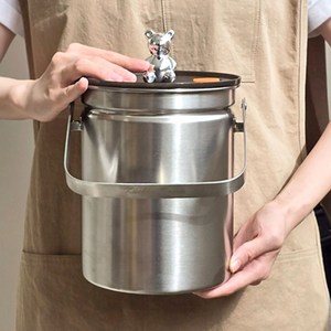 지엔베르그 음식물 쓰레기통 3L 스텐 밀폐 진공 냄새차단 반영구적사용, 지엔베르그 음식물쓰레기통 3L