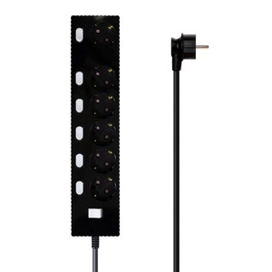 파워존 자동소화 4000W 고용량 웨이브 개별스위치 과부하차단 6구 멀티탭 50cm 1.5m 3m 5m 7m, 자동소화 개별스위치 6구 1.5m 블랙, 1개, W9ME615BK