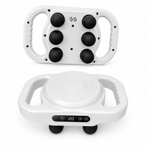6헤드 휴대용 전동 마사지기 저소음 강력 진동 LED 배터리 표시 무선 안마기, 흰색, AY-J01