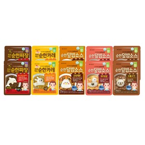 아이배냇 유아용 베베 순한 덮밥 소스 5종 짜장2+카레2+새우달걀2+소불2+간장2, 10개, 50g, 소불고기3개+새우달걀3개+짜장2개+카레2개