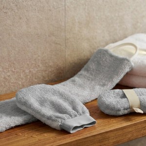 버블루프 부드러운 저자극 거품 샤워타올 때타올 각질제거 때밀이 바디 롱타월 글러브 패드 3종세트, 1세트, 3개입, 블루그레이