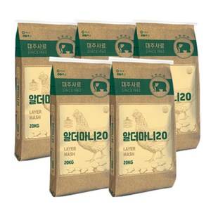 대주 알더마니20 산란중기 대용량 닭 병아리 사료, 5개, 20kg