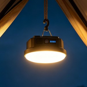 TUKKI 충전식 LED 캠핑랜턴 4000mAh 숫자표시 차박 충전식 랜턴 캠핑 조명등 캠핑라이트 캠핑 전, 1개, 블랙