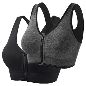 cikicoco 앞지퍼 스포터 스포츠브라 2종세트 S~5XL (1+1) 러닝브라 요가 필라테스