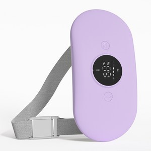 Gaayou 복부 온열 찜질기 생리통 허리 안마기 마사지기 6단 온도 6가지 진동 무선 USB 충전식, 퍼플, Gaayou-2115