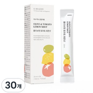 올리브 토마토 레몬 샷 엑스트라 버진 등급 지중해 올리브유 레몬 스틱 올토레, 30개, 20ml