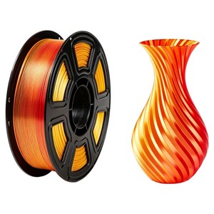 투톤 실크광택 PLA Silk 필라멘트 1.75mm 1kg FDM 3D프린터 소재, 레드 골드/Red Gold, PLA Silk 투톤