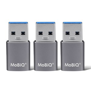 모비큐 A 타입 USB 3.2 to C타입 변환 OTG 10Gbps 고속 젠더 스페이스 그레이 3P, EM-ATC3P, 1세트