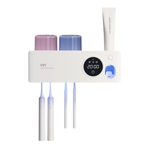 닥터하르 무선 휴대용 칫솔살균기 UV히팅 건조기 면도기 소독살균기 4구, 화이트