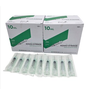한국백신 일회용 주사기 10ml 21G 11/4" 100개, 1박스