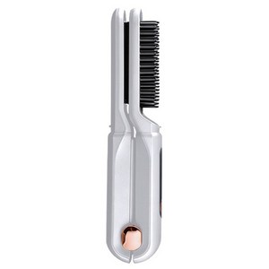 2in1 무선 고데기 휴대용 판고데기 빗고데기 3단계 무선 빗고데기, 1, 흰색