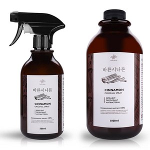 바른시나몬 계피 스프레이 본품 500ml + 1000ml, 1개, 1.5L