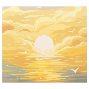위시피키 DIY 취미생활 명화그리기 세트 30x30 cm, 노을, 1개