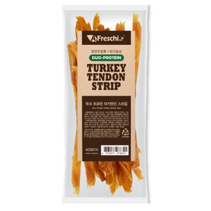프레스키 강아지 듀오 프로틴 터키텐던 스트립 간식, 혼합맛(칠면조힘줄/닭고기), 85g, 1개