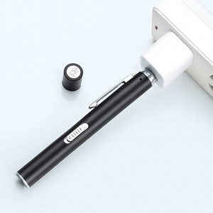 USB 충전식 동공펜 LED 라이트펜 불빛 펜 2종 라이트 간호사 군인, 1개, 클래식 블랙