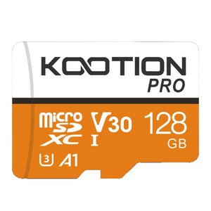 KOOTION PRO 마이크로SD 카드 UHS-I U3 V30 A1 고속 메모리카드, 1개, 128GB