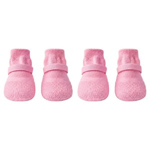소미팻 강아지 신발보다 편한 양말신발 미끄럼방지 천연고무 산책신발 양말, 핑크, 1세트