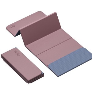 WEILA 접이식 요가매트 12mm 두꺼운 TPE 미끄럼방지 무릎보호 운동매트 필라테스 홈트, 1개, 딥 핑크 + 실버