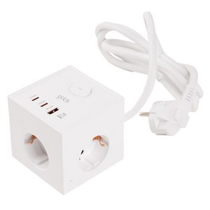 지클릭커 큐브 3구 고용량 4000W USB 멀티탭 LP762CPD 화이트, 1개, 큐브형 3구 화이트, 1.5m