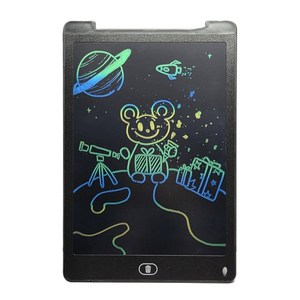 아하코리아 LCD 전자패드 컬러 노트 메모 드로잉 패드 12인치, 블랙(컬러)