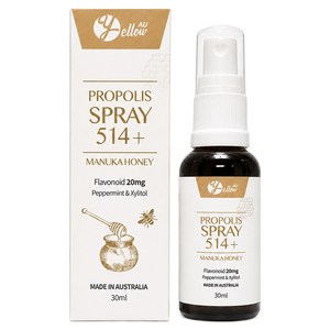 [고함량 플라보노이드 20mg 항산화] 옐로우에이유 호주산 마누카꿀 프로폴리스 스프레이 514+ 30ml, 1개