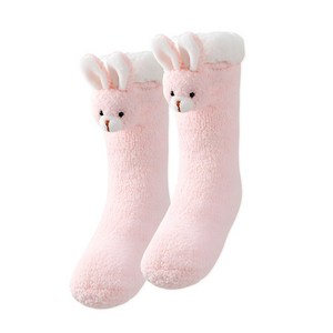 디프 따뜻한 극세사 충전식 발열 양말, 핑크, W07