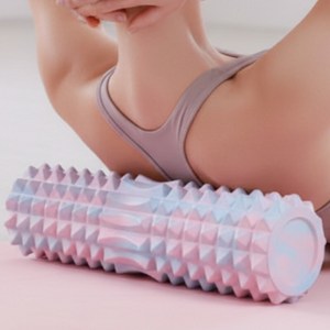카미 전신 마사지 셀룰라이트 관리 요가 폼롤러, 1개, 핑크블루