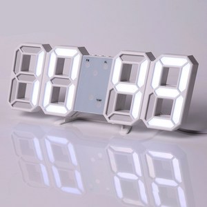 [터치미브랜드] KC인증 큰 숫자 23cm 인테리어 LED 시계 모던 탁상 벽시계 무소음 2m 케이블 포함 5V1A 유선 구동 상표출원, 화이트 led 시계 + 2m 전원 케이블