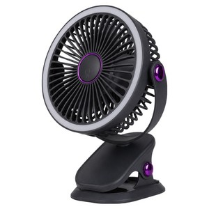 KARION 무선 클립형 선풍기 5단 풍속 저소음 LED 무드등 C타입 충전, 회색, F19