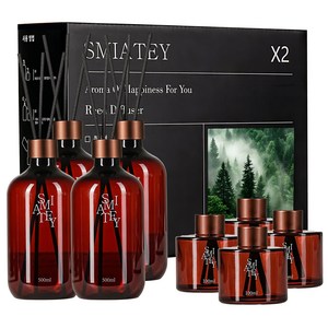 스미어티 디퓨저 대용량 실내 방향제 리필액 선물 세트 집 화장실 방향제 500ml, 숲속새벽공기, 4개