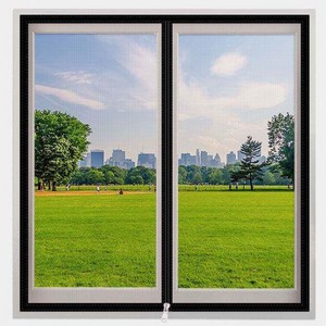 방일 지퍼식 벨크로 방충망 무타공 셀프 설치 창문 베란다용 미세망, 1개