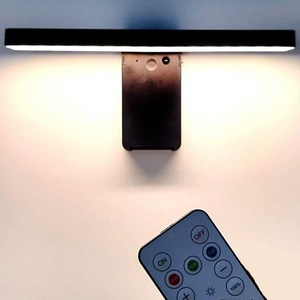 HK Sell 리신 3색 벽조명 C타입 충전 리모컨형 LED 180도 각도조절 무타공 인테리어등, 블랙, 1개