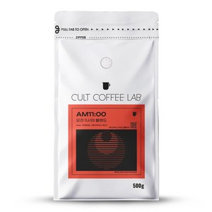 컬트커피랩 밸런스 브라질 에티오피아 콜롬비아 오전 11시 블렌드 원두커피, 500g, 1개, 홀빈(분쇄안함)