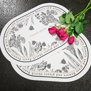 버치앤블룸 논슬립 오염방지 방수 식탁매트, 2개, 45 x 30 cm, 튤립