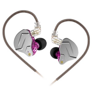 Keephifi KZ ZSN PRO 하이브리드 기술 전문가용 유선 인이어 이어폰 IEM, 노마이크, 퍼플