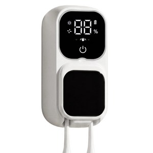 RUN기술 가정용 휴대용 무선 칫솔살균기 UV-C 열풍건조 벽걸이 칫솔거치대, 화이트, S10