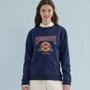 테디크루 클래식 레터링 맨투맨 NAVY (T02O-1)