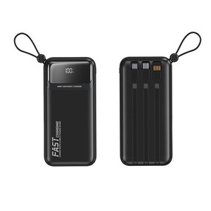 Raniz 보조배터리 50000mAh 대용량 66W 고속충전 4개 충전선 내장일체형휴대용캠핑 보조배터리 대용량보조배터리, 딥 블랙, DX253
