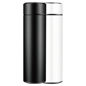 보온 보냉 텀블러 LED 온도표시 스텐 스마트 차량용 보온병 500ml 용량 블랙+화이트 2P