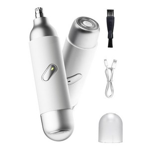 AURRA 2in1 코털 제거기 미니 코털 정리기 남성/여성 전동 코털깎이 콧털제거기 여행용, 흰색, K007