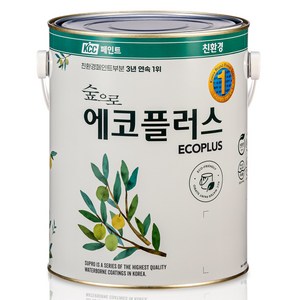 KCC페인트 숲으로 에코플러스 K 백색 3.78L 친환경 실내 인테리어 수성페인트, 1개